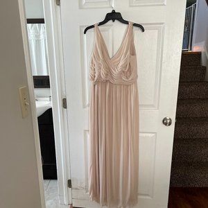 David's Bridal Bridesmaid Dress Champagne Size 12